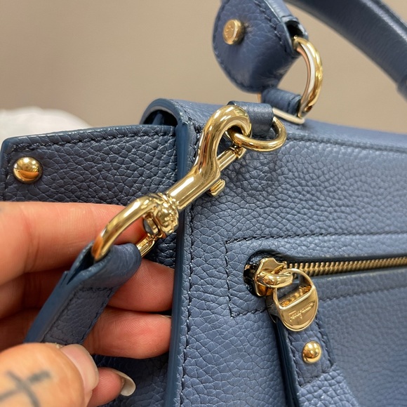 SOLD Salvatore Ferragamo Sofia Satchel Smooth Leather Small - Picture 11 of 15